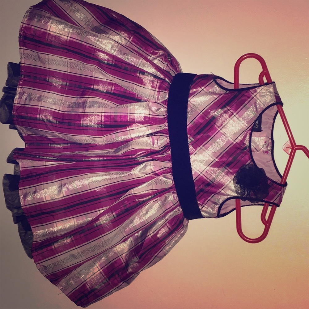 Purple pink and black dress